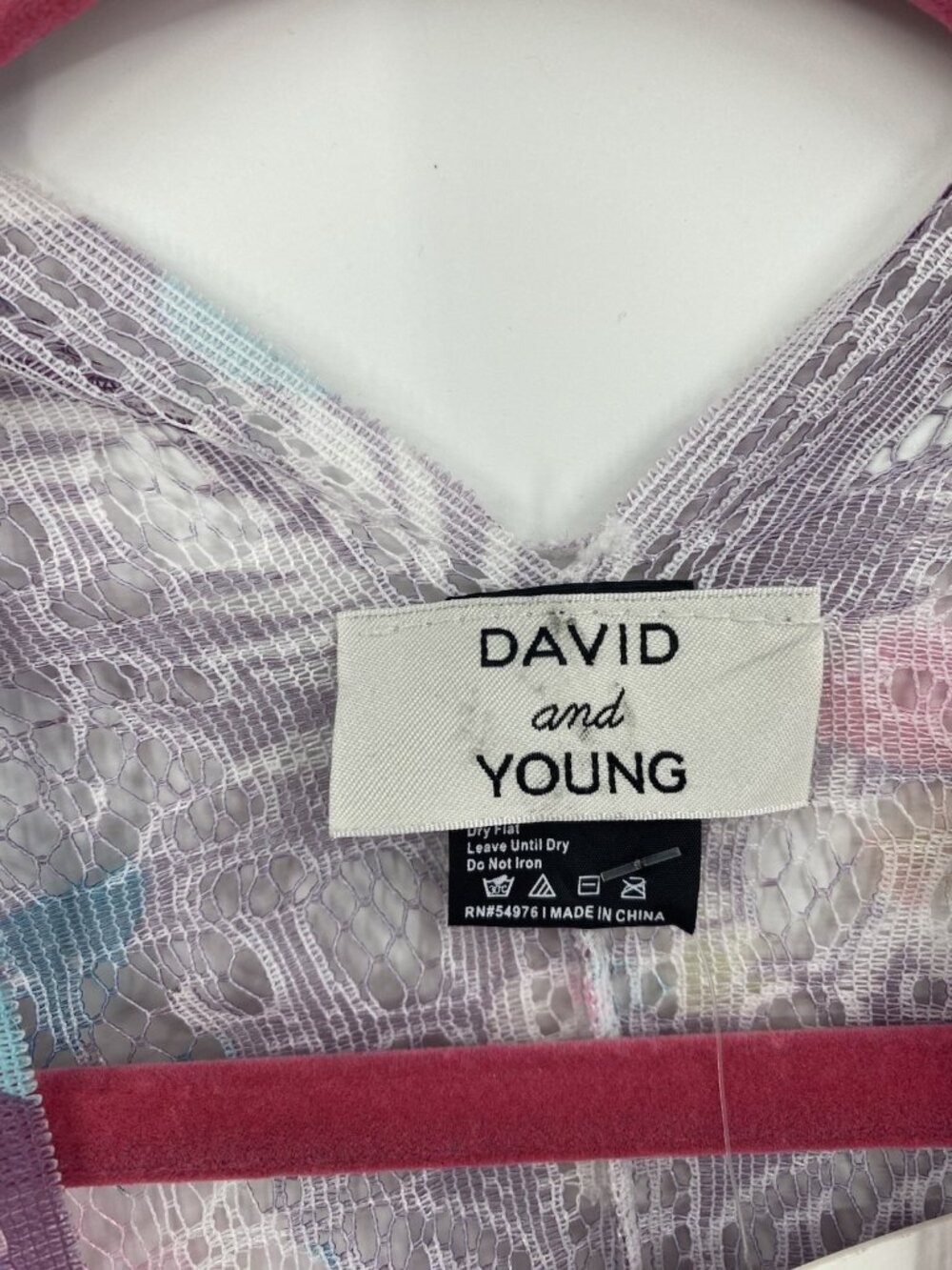 David & Young Purple Lightweight Floral Beach Cover Up Fringe One Size NWT - Picture 3 of 10